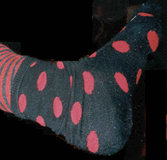 a sock with dots